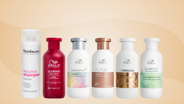 Shampoo Sortiment aus Hairdreams, Wella Ultimate, Fusion, Oil Reflections und Elements Serie