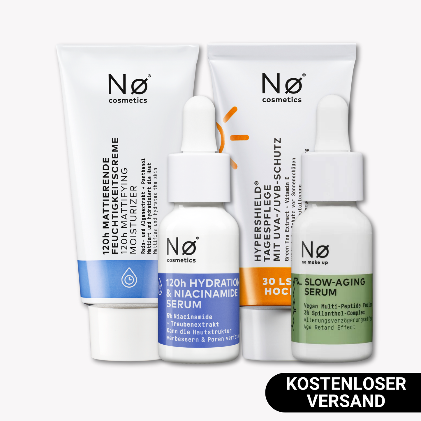 Bundle: 120h Hydration & Niacinamide Serum & Hypershield Tagespflege & 120h mattierende Feuchtigkeitscreme & Slow Aging Serum