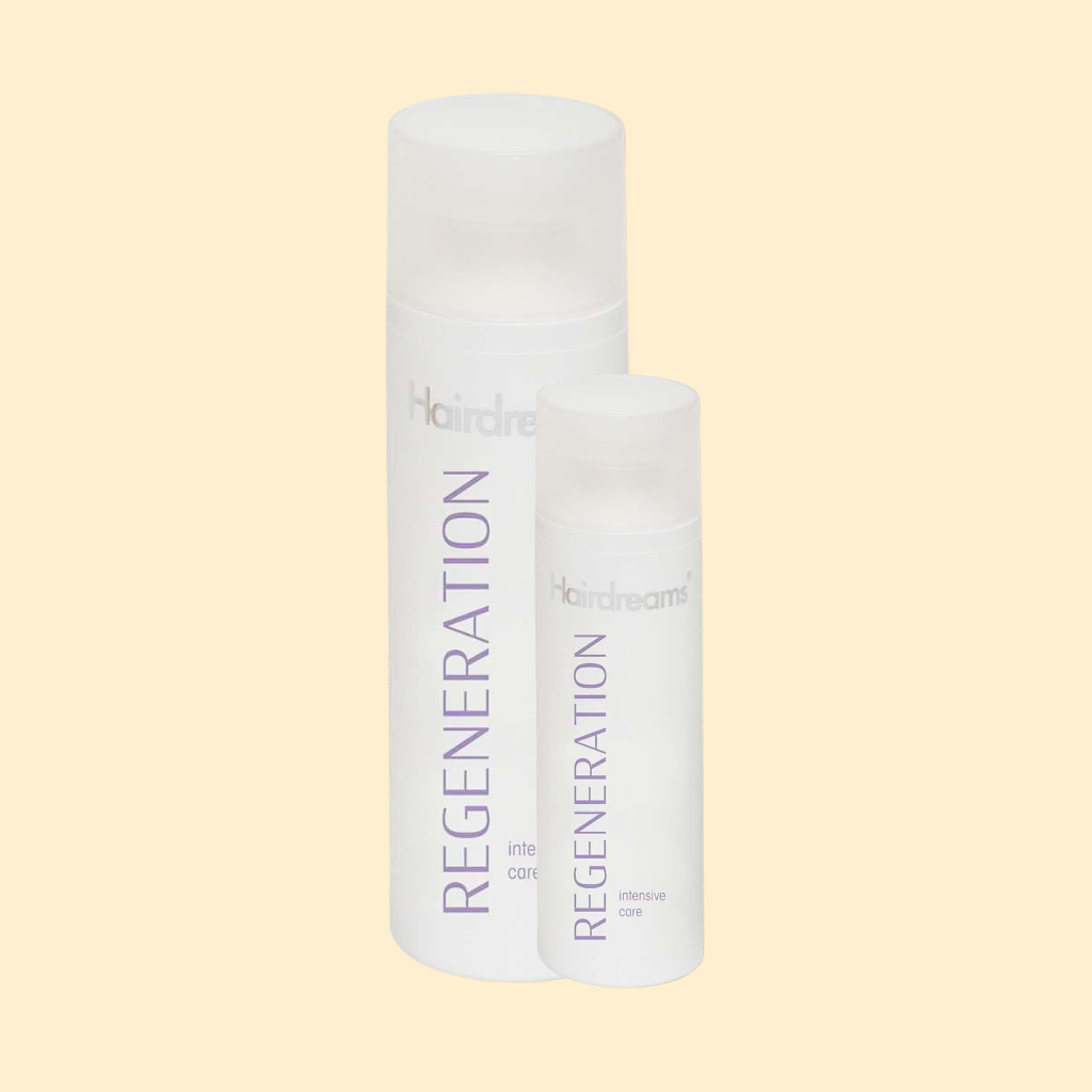 Der Hairdreams Regeneration Care in 200ml und in 150ml. Es ist ein abgestimmter Conditioner für eine Echthaarverlängerung, Echthaarverdichtung sowie Naturhaar.
