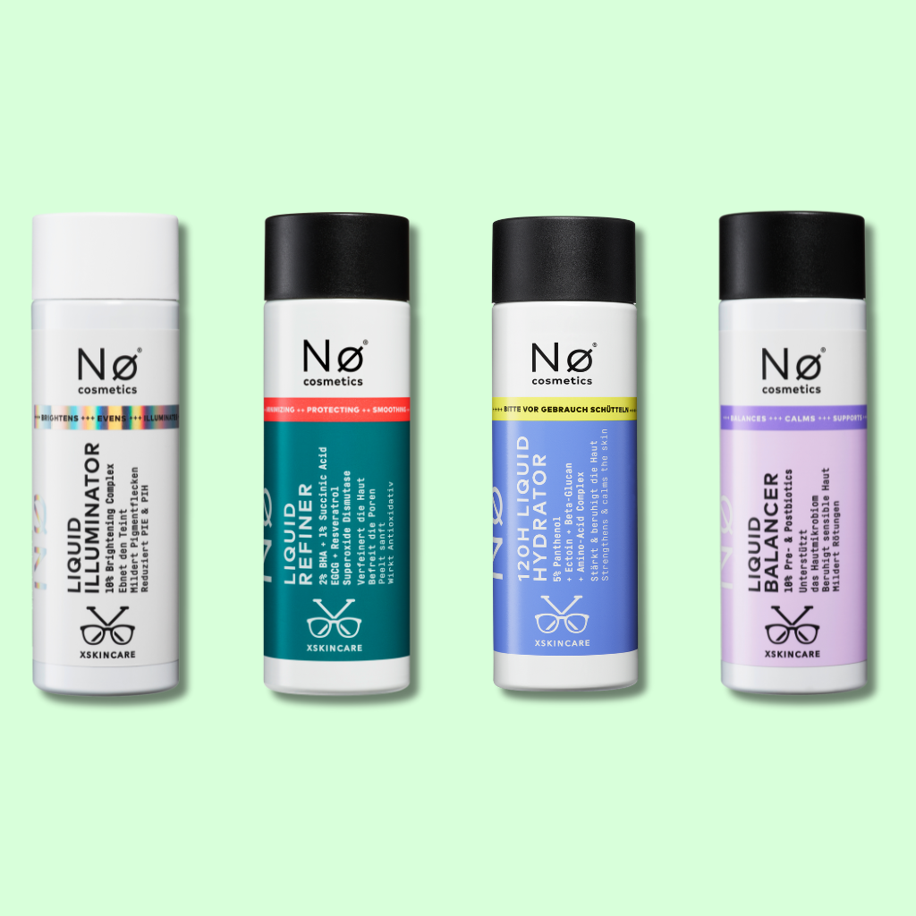 Liquid Refiner Skincare Toner Pregnancy Safe Glutenfrei Parfümfrei Gesichtsreiniger mildert unreinheiten verfeinert Hautbild entfernt abgestorbene Hautzellen xskincare Nø Cosmetics melicia